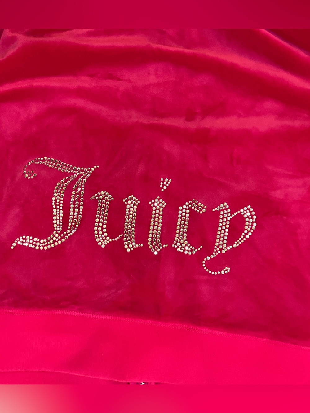 Juicy Couture OG BIG BLING VELOUR HOODIE Hot Pink - Picture 16 of 16